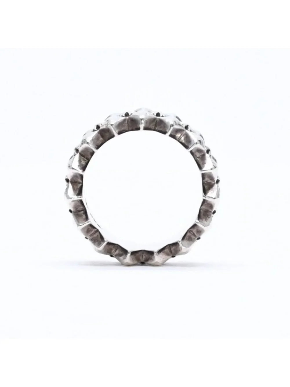 Chrome Hearts Double Pyramid Plus Ring 925 Sterling Silver